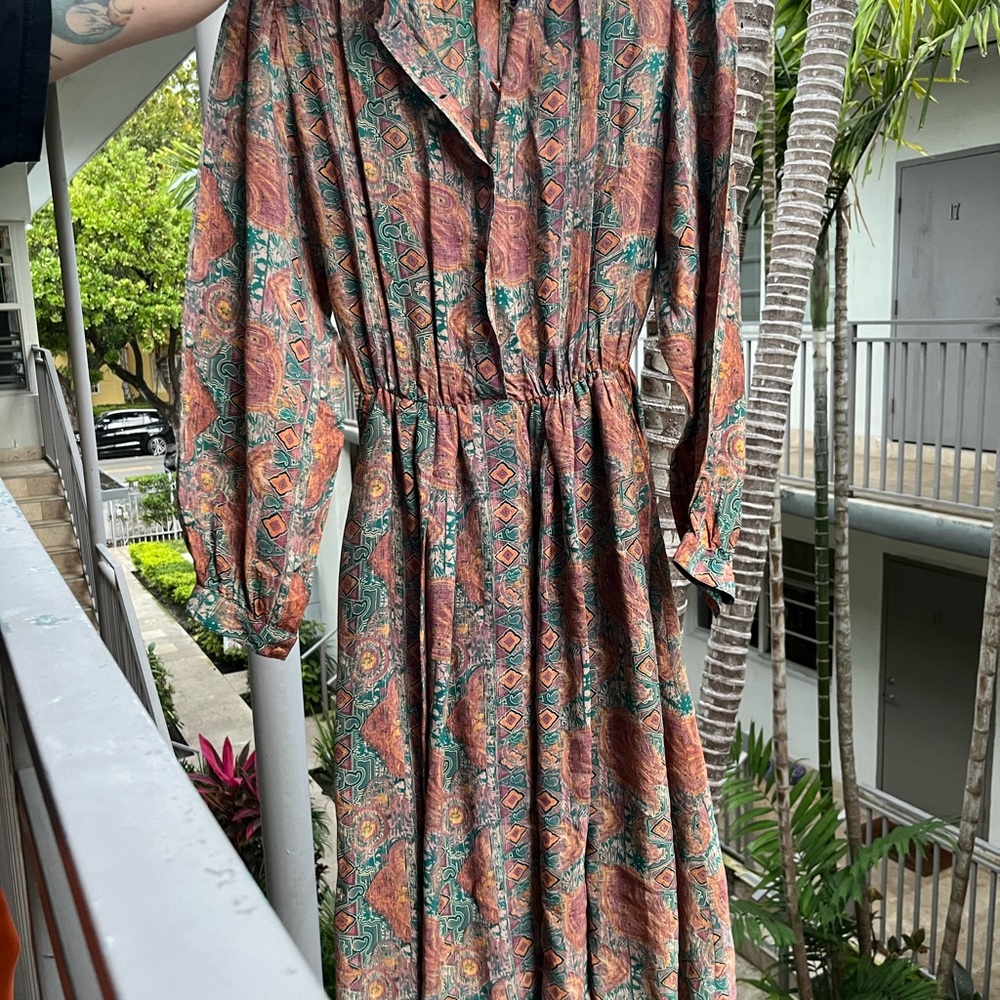 Elegant Multicolor Patterned Women's Dress